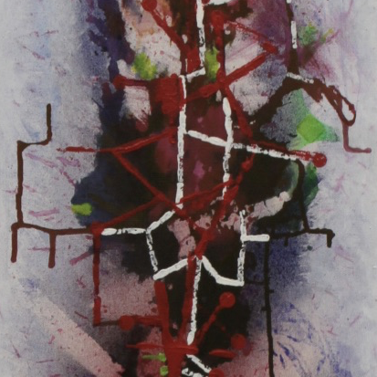 Fraßbild, Acryl, 150x30 cm, 2017